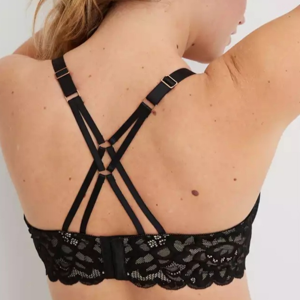 🌸Aerie Real Power Balconette Lightly Lined New Blooms Lace Bra SIZE 34A